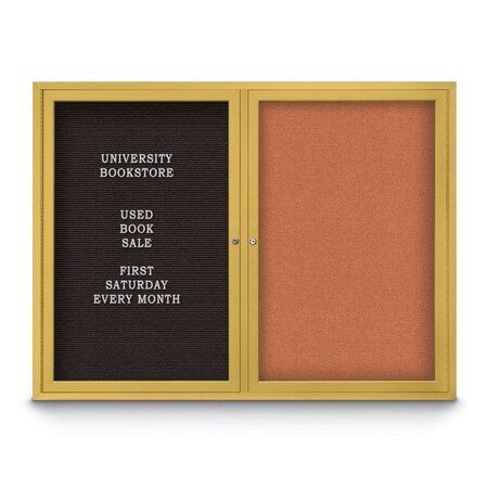 United Visual Products Corkboard, Apricot/ White, 48" x 36" UV431H-WHITE-APRICOT